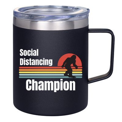 Funny Bigfoot I Was Social Distancing Before It Was Cool 12oz Stainless Steel Coffee Mug