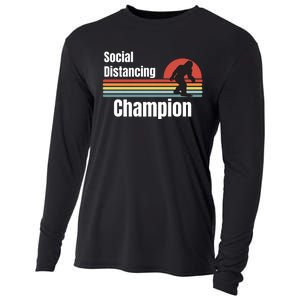 Funny Bigfoot I Was Social Distancing Before It Was Cool Cooling Performance Long Sleeve Crew