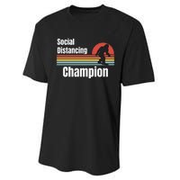 Funny Bigfoot I Was Social Distancing Before It Was Cool Performance Sprint T-Shirt