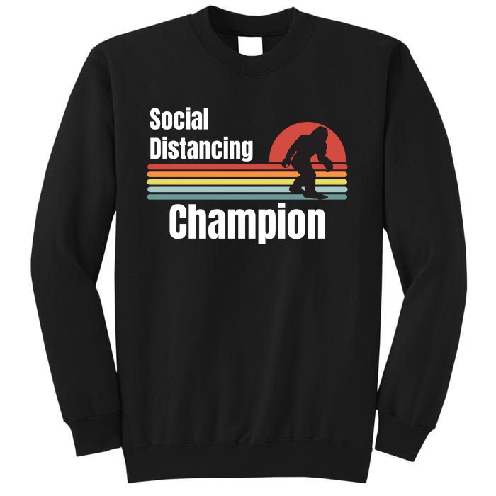 Funny Bigfoot I Was Social Distancing Before It Was Cool Tall Sweatshirt