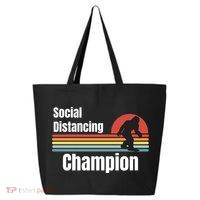 Funny Bigfoot I Was Social Distancing Before It Was Cool 25L Jumbo Tote