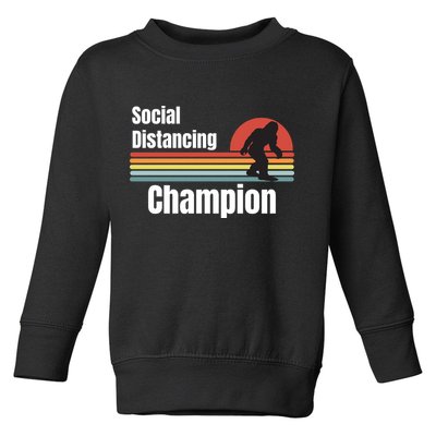 Funny Bigfoot I Was Social Distancing Before It Was Cool Toddler Sweatshirt