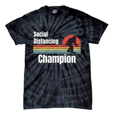 Funny Bigfoot I Was Social Distancing Before It Was Cool Tie-Dye T-Shirt
