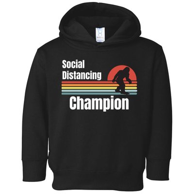 Funny Bigfoot I Was Social Distancing Before It Was Cool Toddler Hoodie