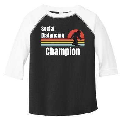 Funny Bigfoot I Was Social Distancing Before It Was Cool Toddler Fine Jersey T-Shirt