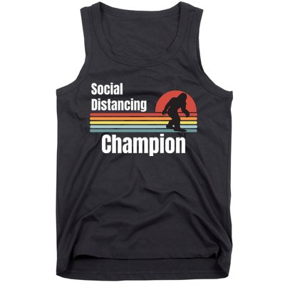 Funny Bigfoot I Was Social Distancing Before It Was Cool Tank Top