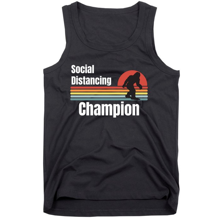 Funny Bigfoot I Was Social Distancing Before It Was Cool Tank Top