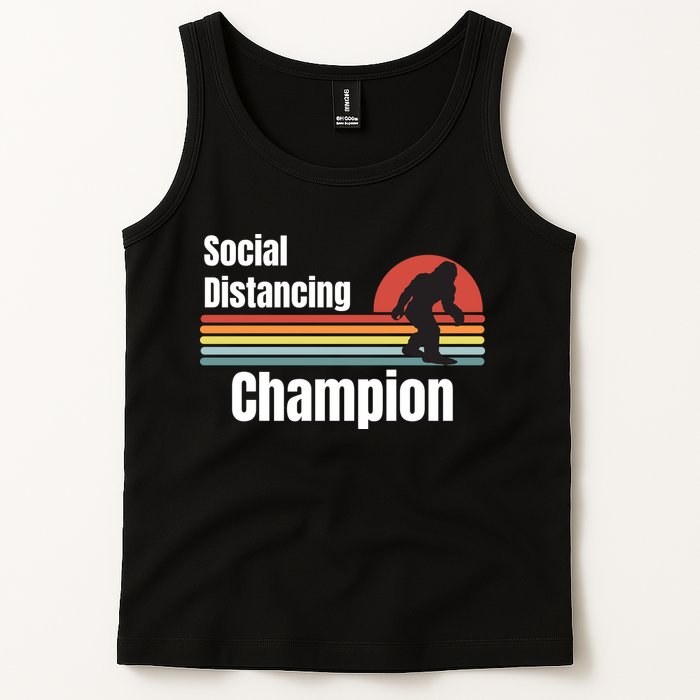 Funny Bigfoot I Was Social Distancing Before It Was Cool Tank Top