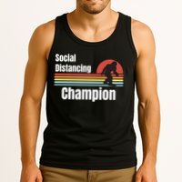 Funny Bigfoot I Was Social Distancing Before It Was Cool Tank Top