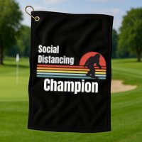 Funny Bigfoot I Was Social Distancing Before It Was Cool Golf Towel