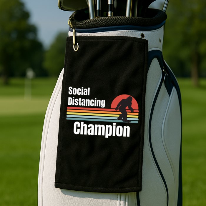 Funny Bigfoot I Was Social Distancing Before It Was Cool Golf Towel