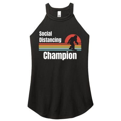 Funny Bigfoot I Was Social Distancing Before It Was Cool Women's Perfect Tri Rocker Tank