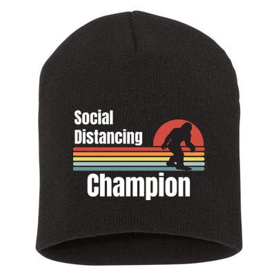 Funny Bigfoot I Was Social Distancing Before It Was Cool Short Acrylic Beanie