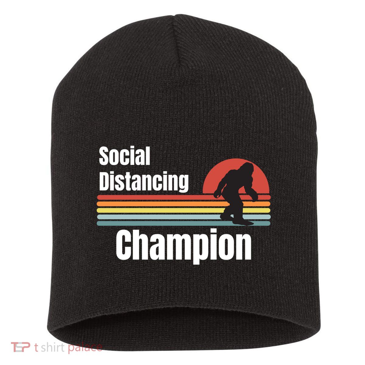 Funny Bigfoot I Was Social Distancing Before It Was Cool Short Acrylic Beanie