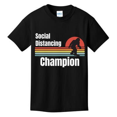 Funny Bigfoot I Was Social Distancing Before It Was Cool Kids T-Shirt