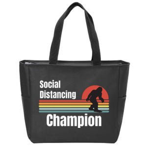 Funny Bigfoot I Was Social Distancing Before It Was Cool Zip Tote Bag