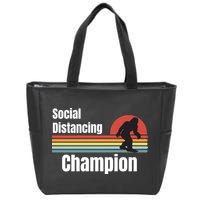 Funny Bigfoot I Was Social Distancing Before It Was Cool Zip Tote Bag