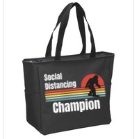 Funny Bigfoot I Was Social Distancing Before It Was Cool Zip Tote Bag