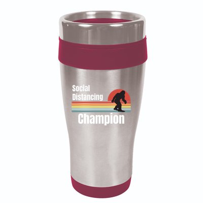 Funny Bigfoot I Was Social Distancing Before It Was Cool 16oz Travel Tumbler