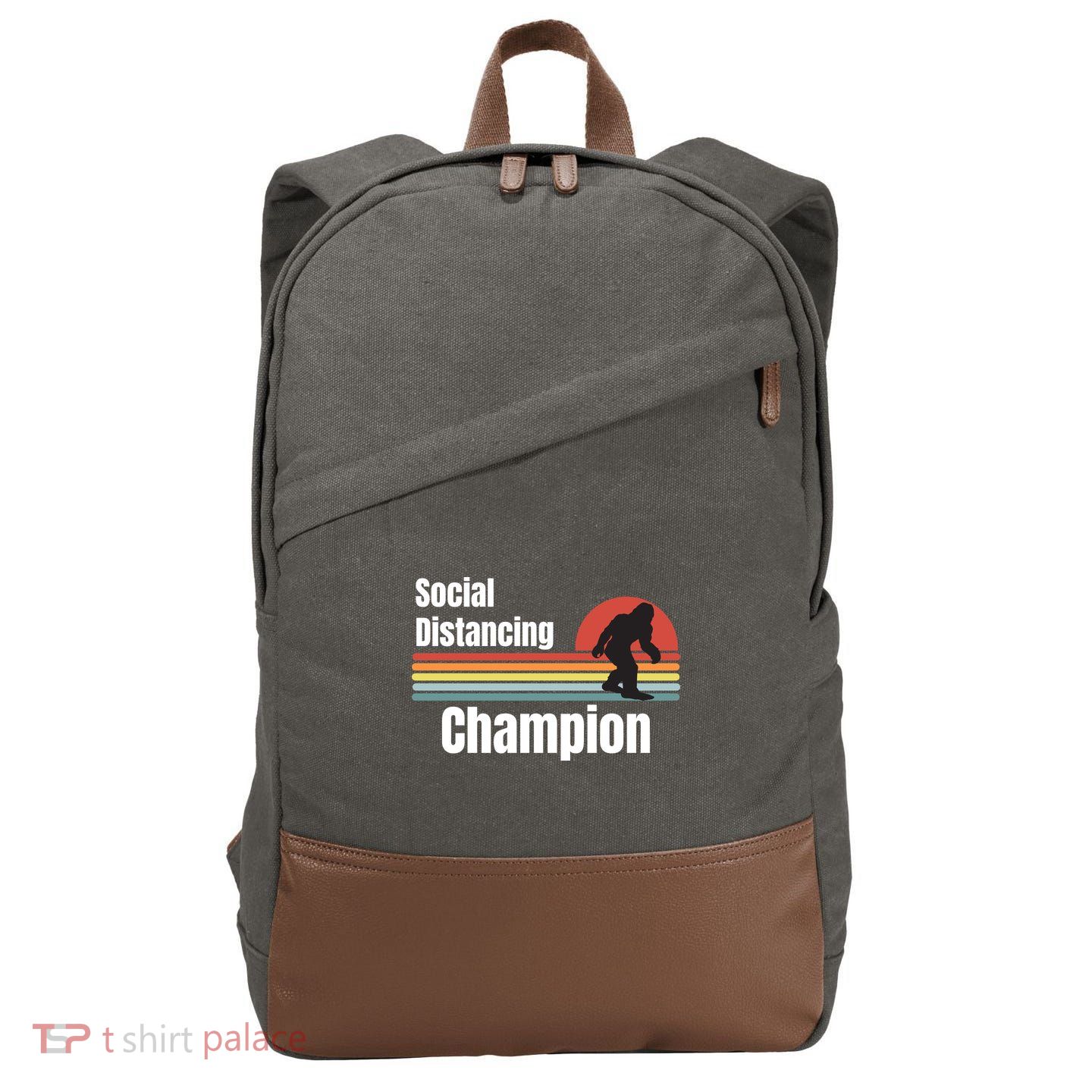 Funny Bigfoot I Was Social Distancing Before It Was Cool Cotton Canvas Backpack