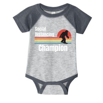 Funny Bigfoot I Was Social Distancing Before It Was Cool Infant Baby Jersey Bodysuit