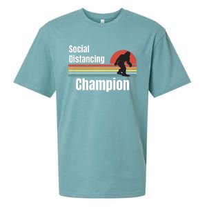 Funny Bigfoot I Was Social Distancing Before It Was Cool Sueded Cloud Jersey T-Shirt