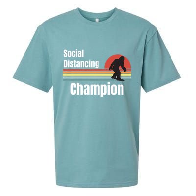 Funny Bigfoot I Was Social Distancing Before It Was Cool Sueded Cloud Jersey T-Shirt