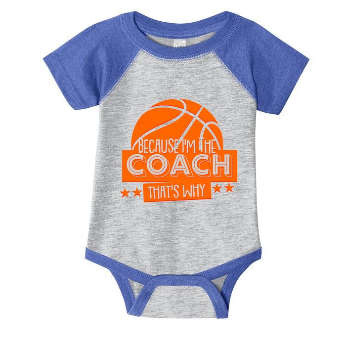 Funny Because I'm The Coach That's Why Infant Baby Jersey Bodysuit