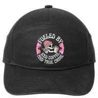 Fueled By Iced Coffee And True Crime Funny Coffee Lovers 7-Panel Snapback Hat