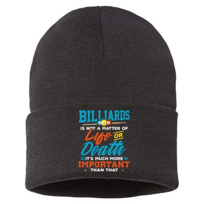 Funny Billiards Idea For Pool Player Gift For Father's Day Sustainable Knit Beanie