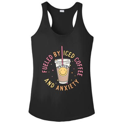 Fueled By Iced Coffee And Anxiety Mental Health Awareness Ladies PosiCharge Competitor Racerback Tank