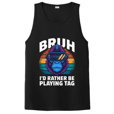 Funny Bruh I Rather Be Playing Tag Gamer Gorilla PosiCharge Competitor Tank