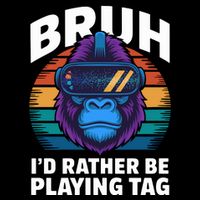 Funny Bruh I Rather Be Playing Tag Gamer Gorilla Wool Snapback Cap