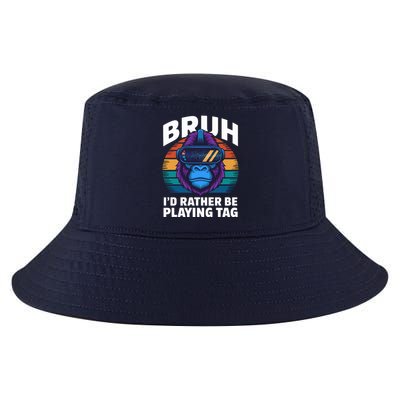Funny Bruh I Rather Be Playing Tag Gamer Gorilla Cool Comfort Performance Bucket Hat