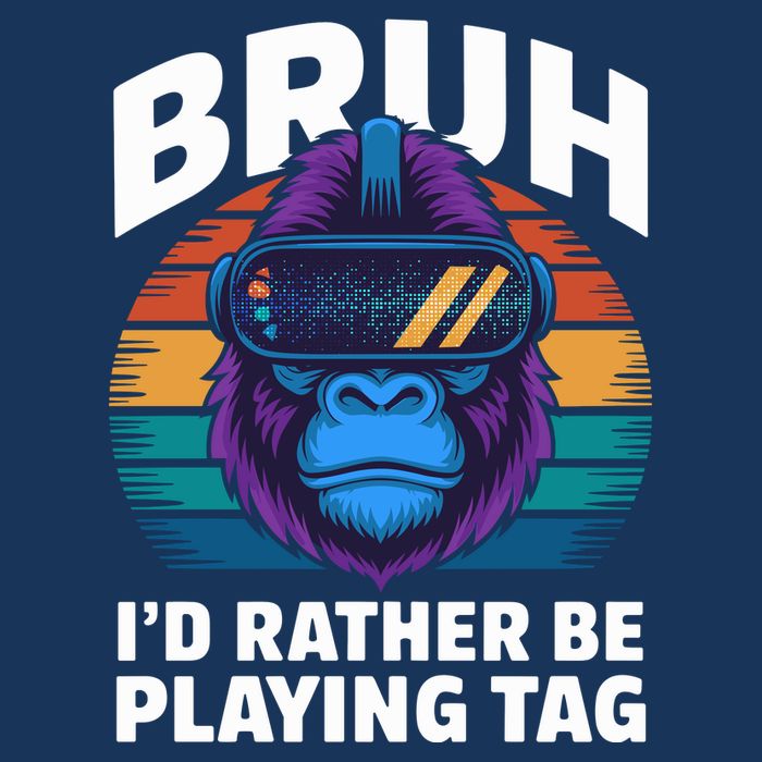 Funny Bruh I Rather Be Playing Tag Gamer Gorilla Button