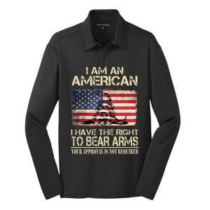 Funny Bïden I Am An American I Have The Right To Bear Arms Silk Touch Performance Long Sleeve Polo