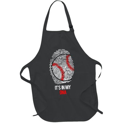 Funny Baseball  - It's in my DNA Fingerprint Shirt Full-Length Apron With Pockets