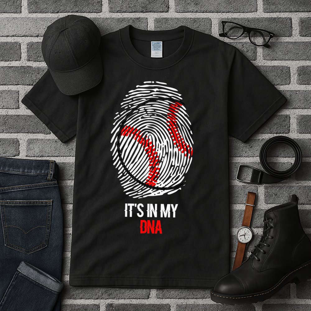 Funny Baseball  - It's in my DNA Fingerprint Shirt Tall T-Shirt
