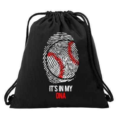 Funny Baseball  - It's in my DNA Fingerprint Shirt Drawstring Bag