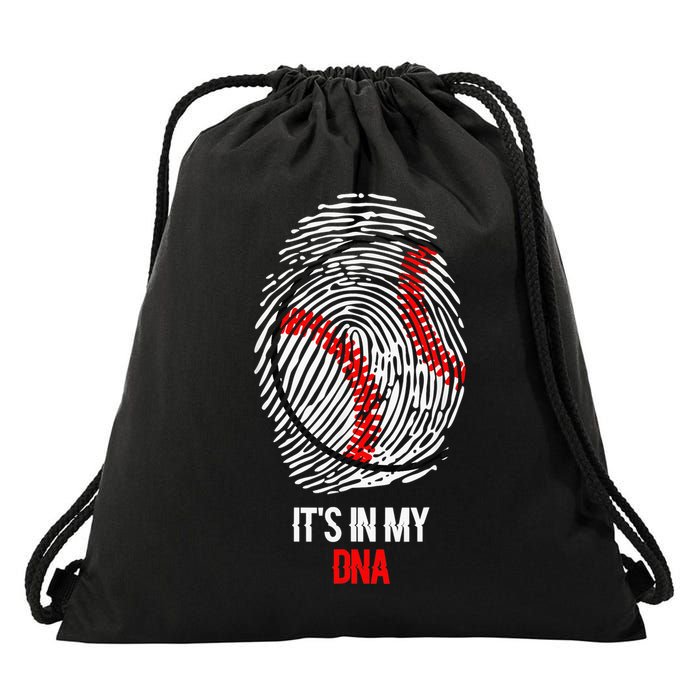 Funny Baseball  - It's in my DNA Fingerprint Shirt Drawstring Bag