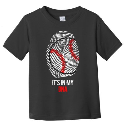 Funny Baseball  - It's in my DNA Fingerprint Shirt Toddler T-Shirt