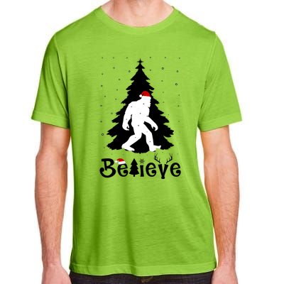 Funny Believe In Sasquatch Christmas Adult ChromaSoft Performance T-Shirt