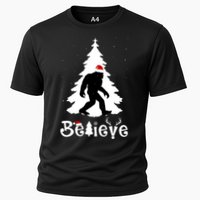 Funny Believe In Sasquatch Christmas Cooling Performance Crew T-Shirt