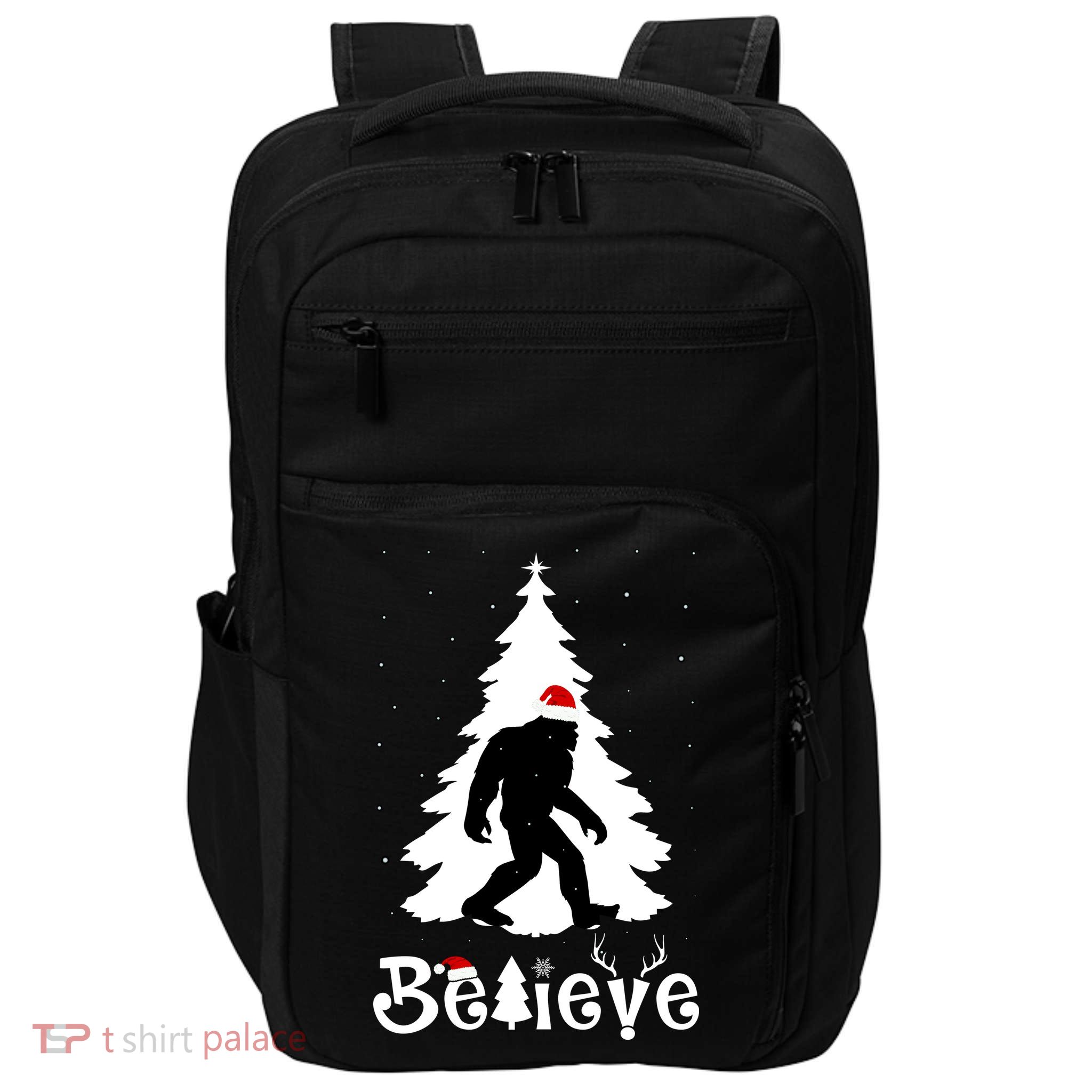 Funny Believe In Sasquatch Christmas Impact Tech Backpack