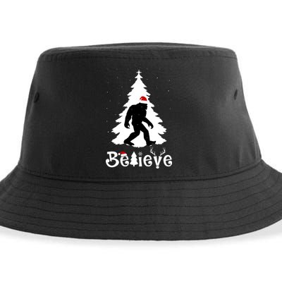 Funny Believe In Sasquatch Christmas Sustainable Bucket Hat