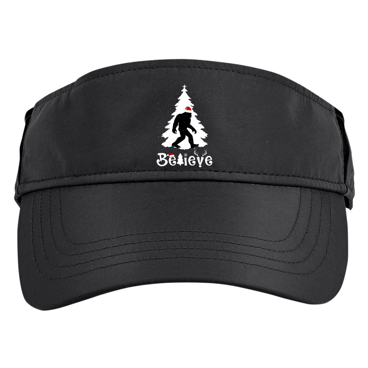Funny Believe In Sasquatch Christmas Adult Drive Performance Visor