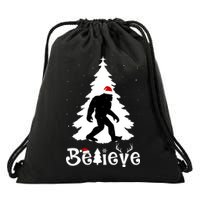 Funny Believe In Sasquatch Christmas Drawstring Bag