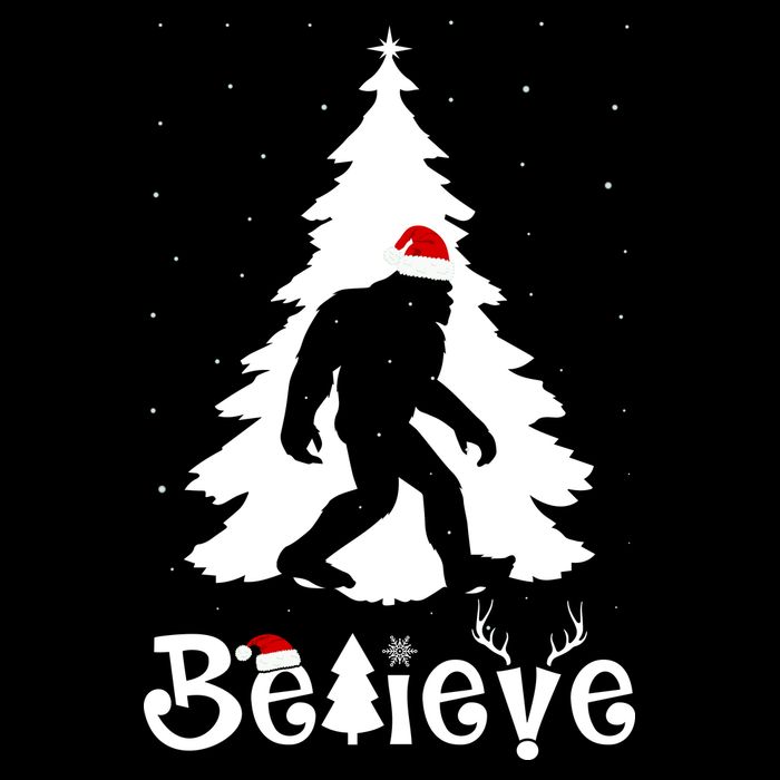 Funny Believe In Sasquatch Christmas Drawstring Bag