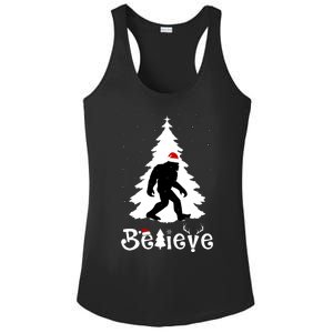 Funny Believe In Sasquatch Christmas Ladies PosiCharge Competitor Racerback Tank