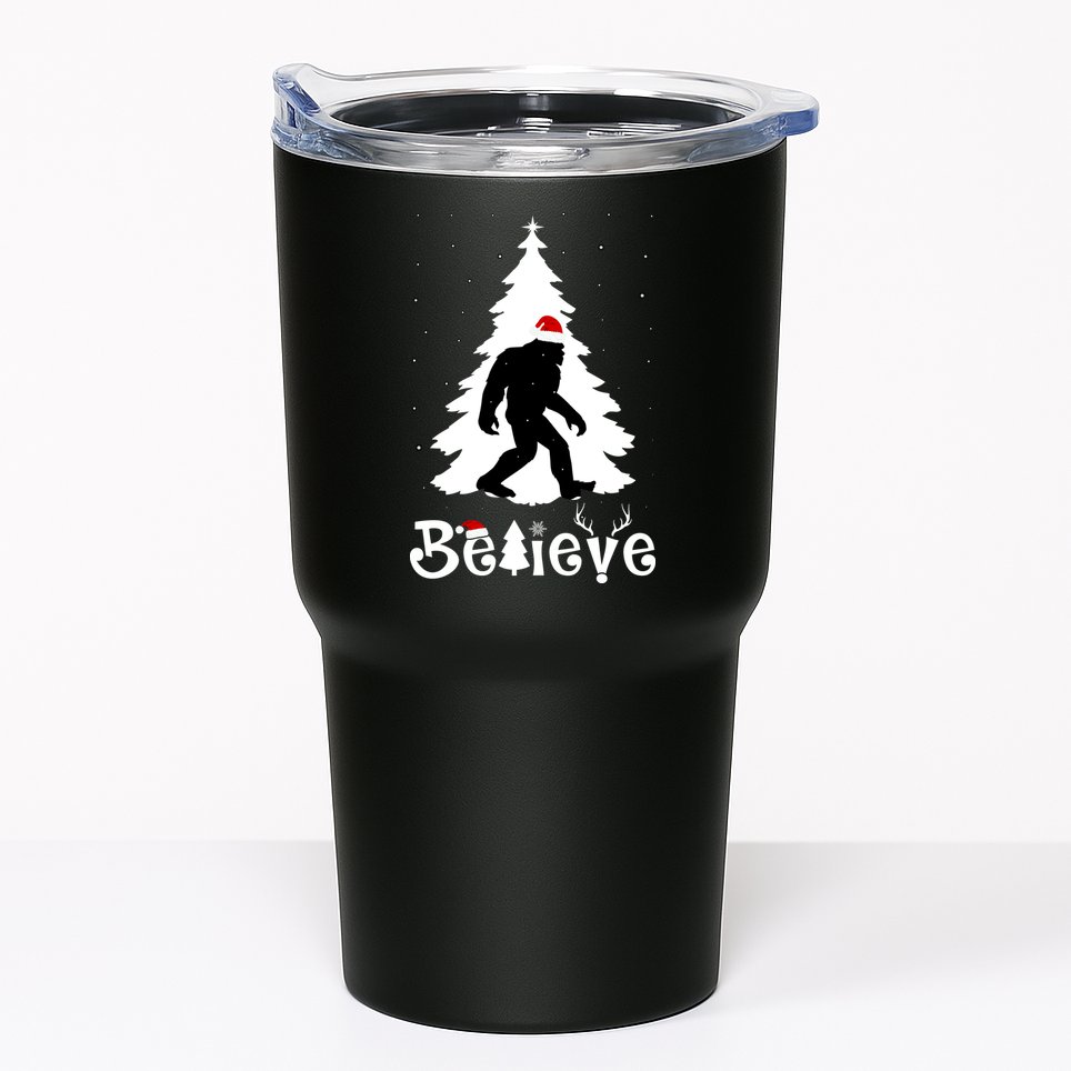 Funny Believe In Sasquatch Christmas Tumbler